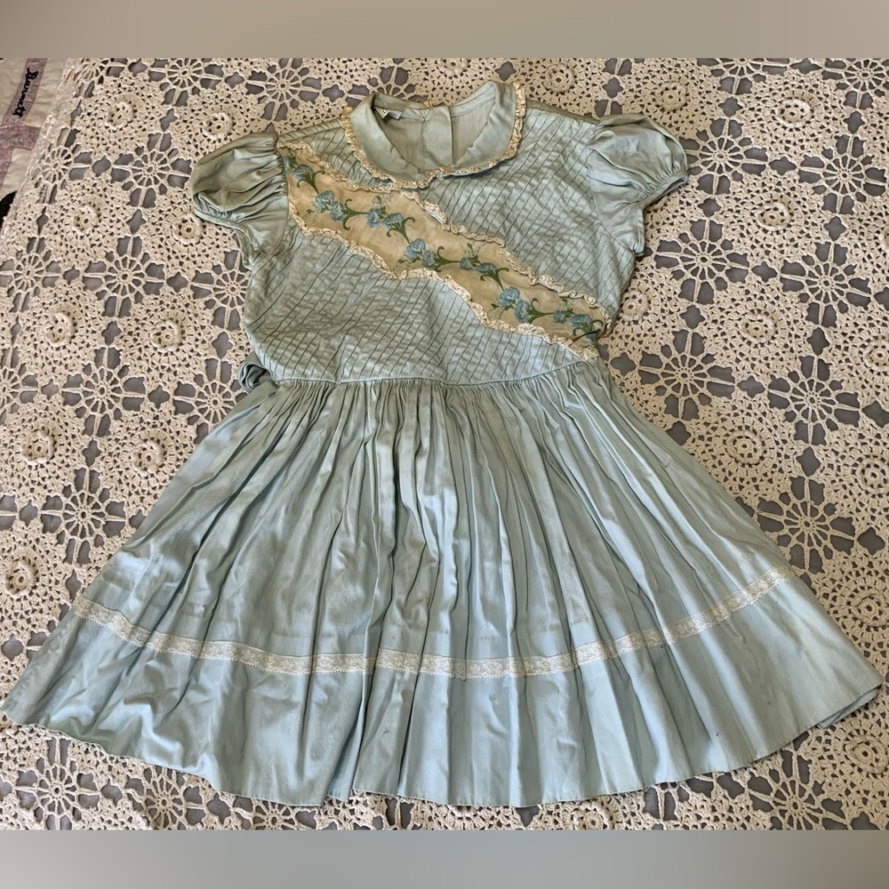 Antique Vintage A Cari Classic Semi - Formal Blue Girls Dress size 4 - see all!